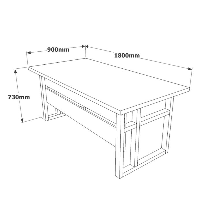 Hanah Home Conjunto de Muebles de Oficina Mn07-Ba con Mesa de Estudio y Mesa de Centro